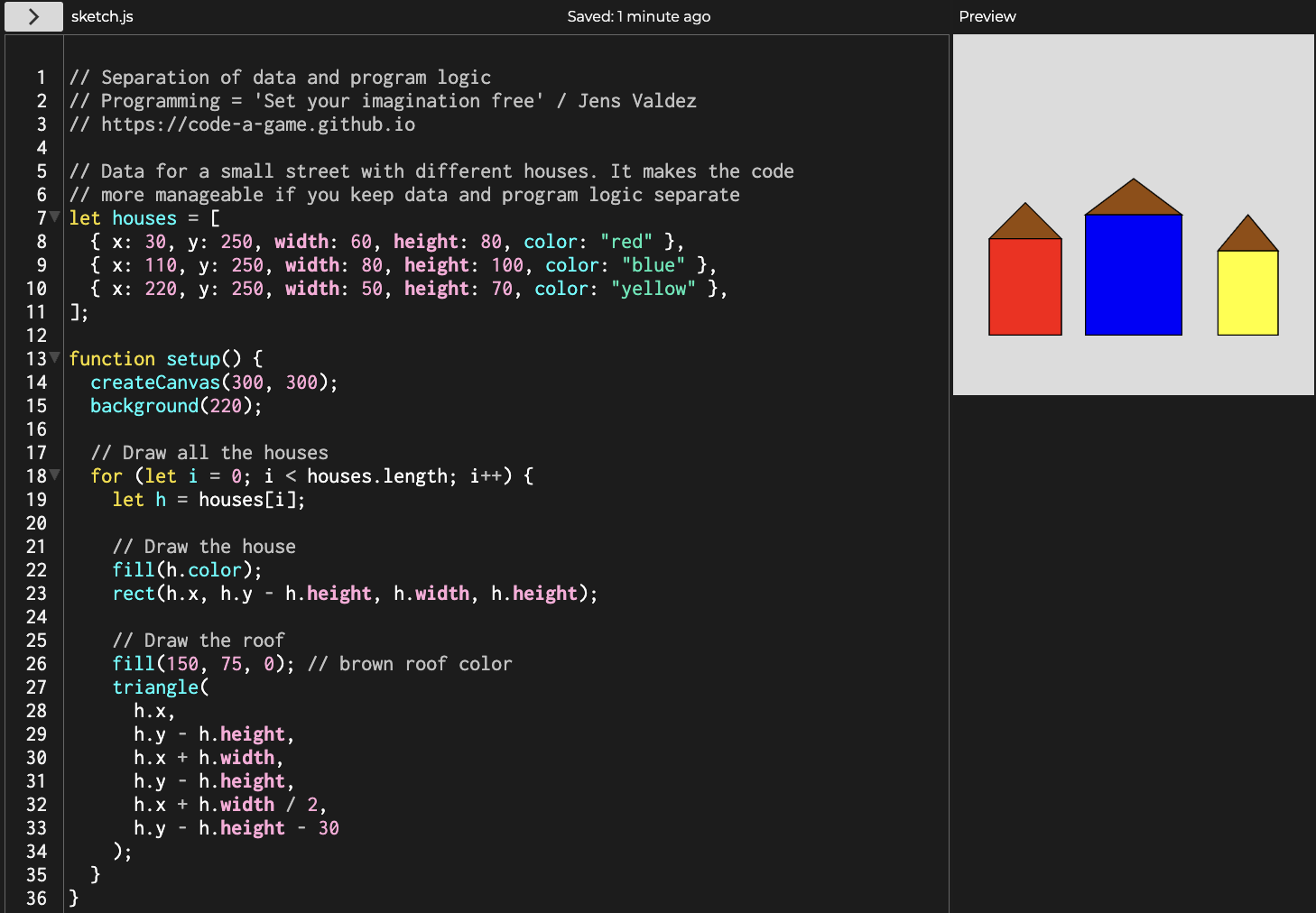 Separation of data and program logic